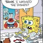 Spongebob Washing Dishes – Comic 