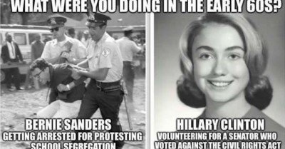   Bernie vs Hillary Civil Rights meme